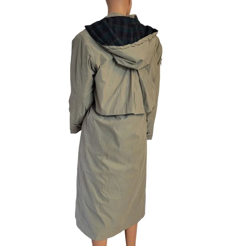 Eddie Bauer Trench‎ Coat Womens Medium Petite Parka Coat Long Puffer Down Lined - Picture 3 of 16